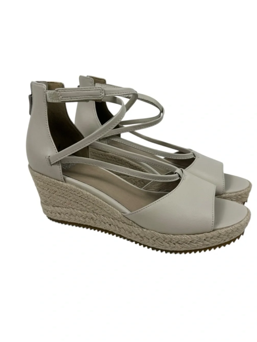 NEW Eileen Fisher Wesson Tumbled Nubuck Wedge Espadrille Sandals Sz 9.5